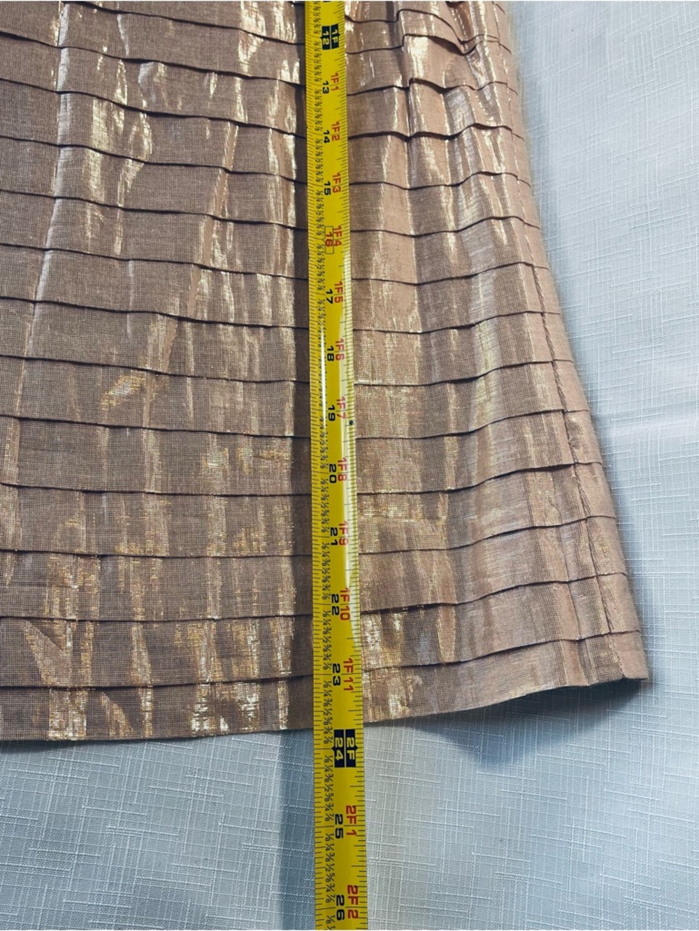 J.Crew Rare Metallic Rose Gold Tiered Tank - Size Large - EUC - Picture 5 of 9